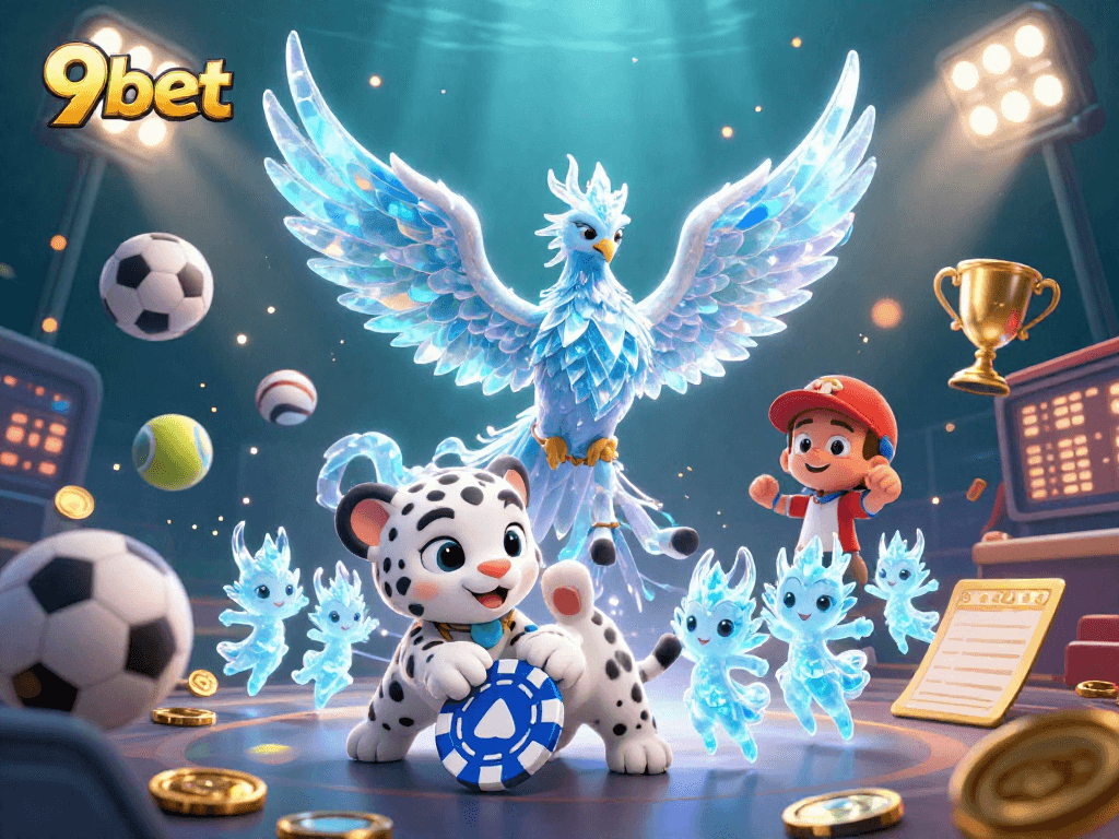 Experience thrilling excitement with 9bet at this ultra-detailed casino scene.