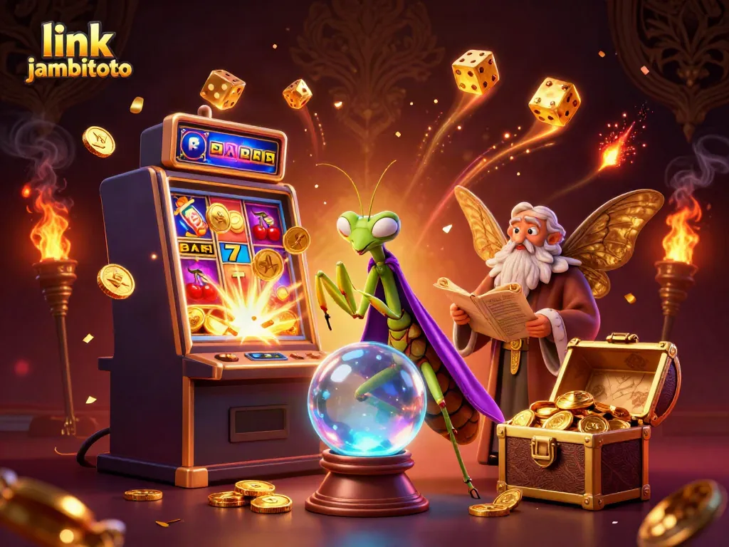 Engage your luck with link jambitoto at the vibrant casino scene featuring fortune tellers and jackpot excitement.