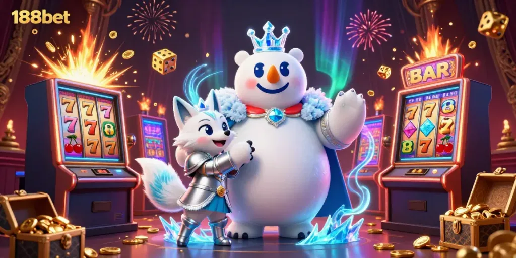 Experience thrilling wins at 188bet with a vibrant casino scene featuring a jackpot explosion and dynamic game elements.