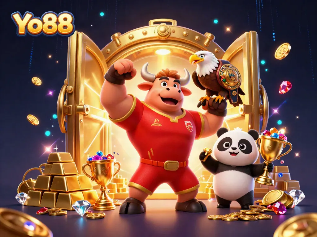 Experience thrilling victories with Yo88's vibrant gaming scene featuring iconic characters and dazzling rewards.