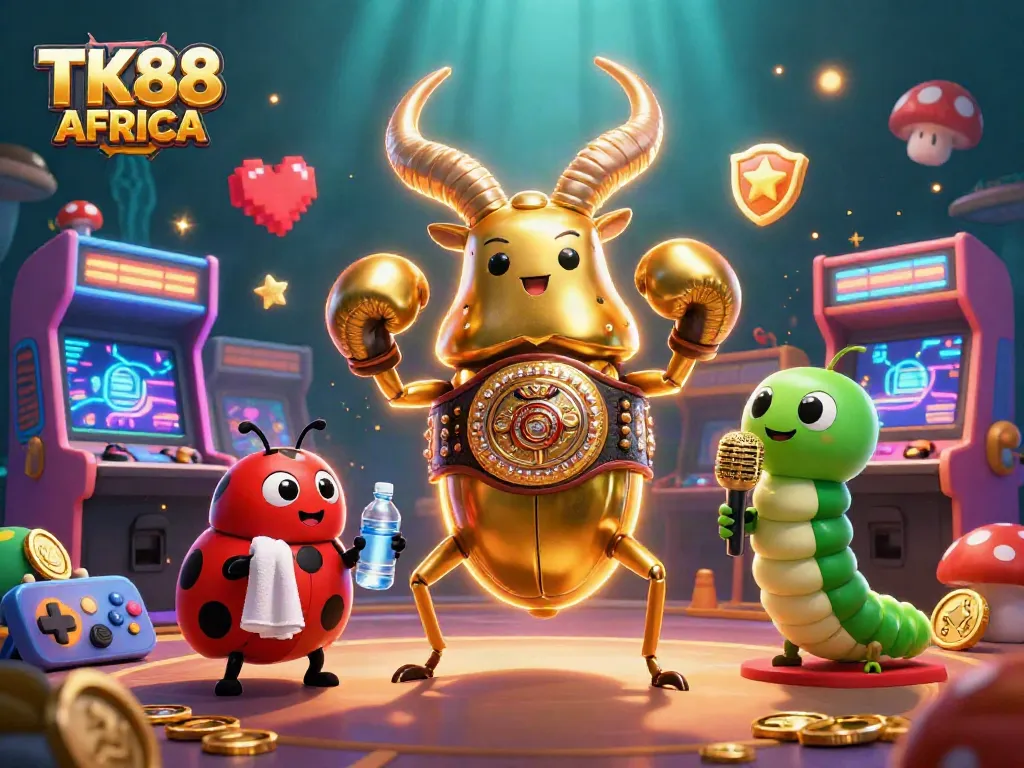 Engage in fun activities at TK88 AFRICA with vibrant 3D casino graphics including colorful games and characters.