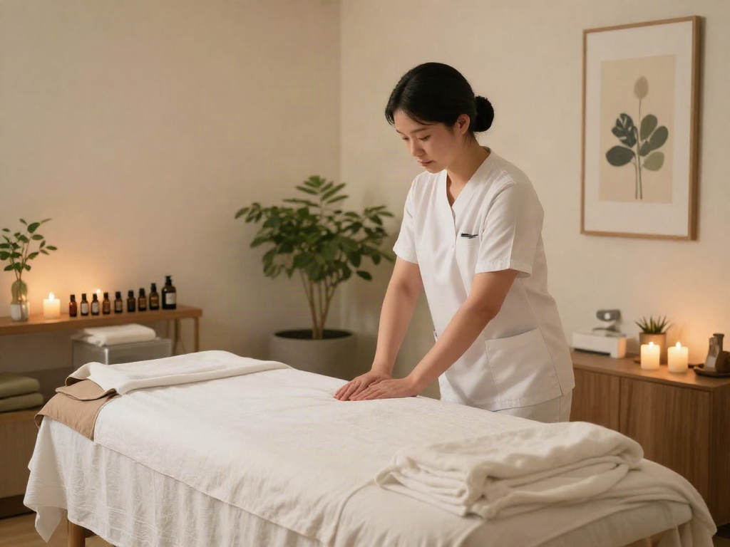 Experience the relaxation of 성남출장마사지 in a tranquil massage studio setting.