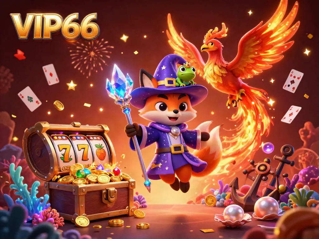 Experience excitement at VIP66 with enchanted characters and thrilling casino elements.