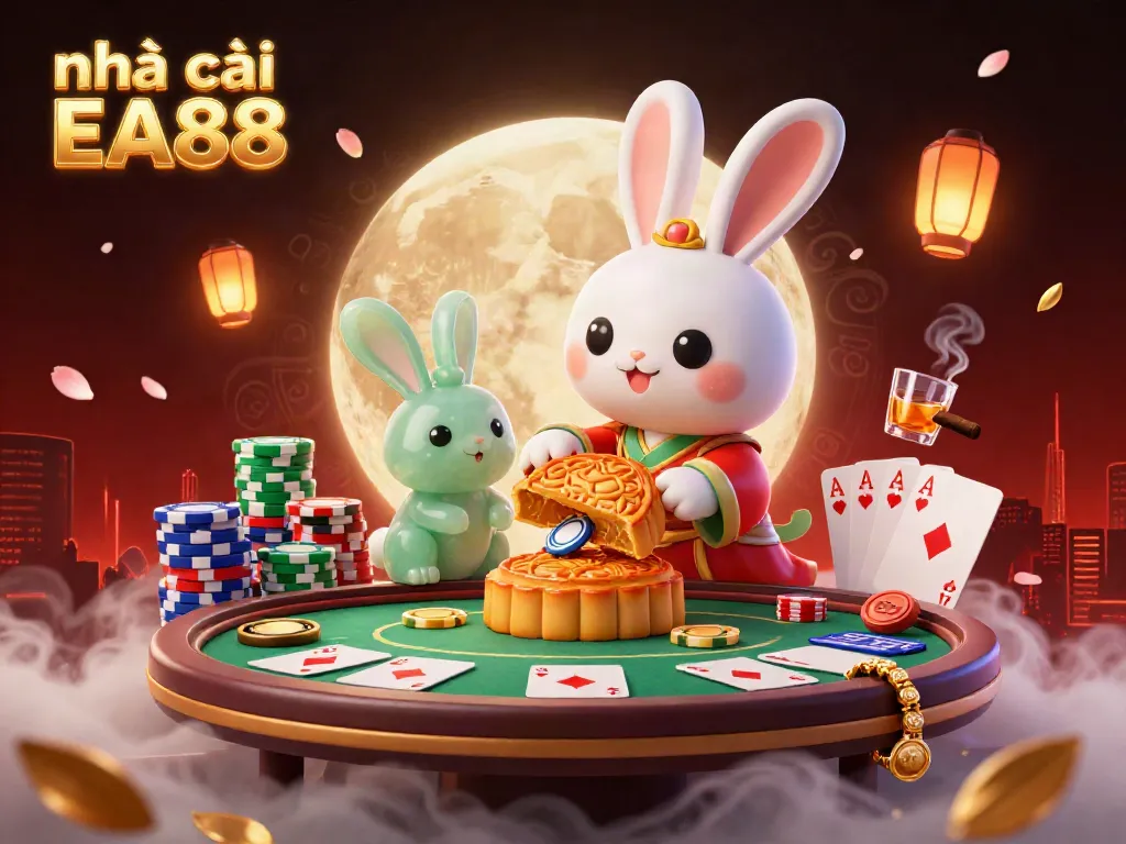 Experience the excitement of nhà cái EA88 with vibrant poker action and mystical moonlit elements.