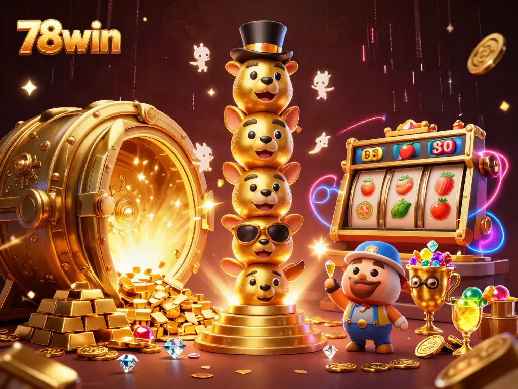 Engage in thrilling games like slots with 78win as vibrant treasures burst from the vault.