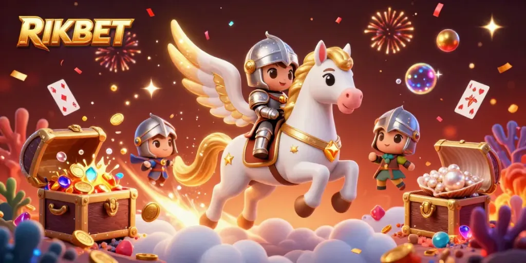 Experience the thrill of RIKBET with its enchanting 3D illustration of a celestial adventure.