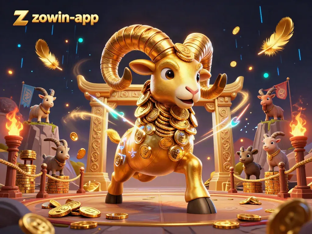 Experience gaming excitement at zowin-app with a vibrant scene of gold, coins, and dynamic casino elements.