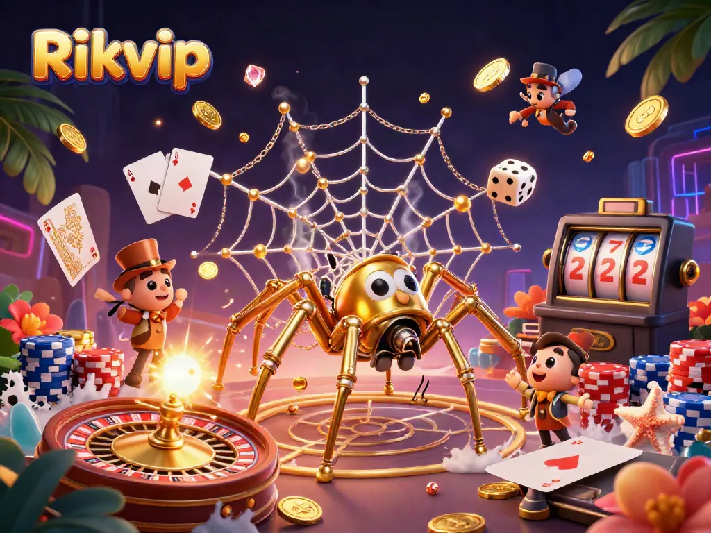 Rikvip offers an exciting online gaming experience with a vibrant casino atmosphere and engaging characters.