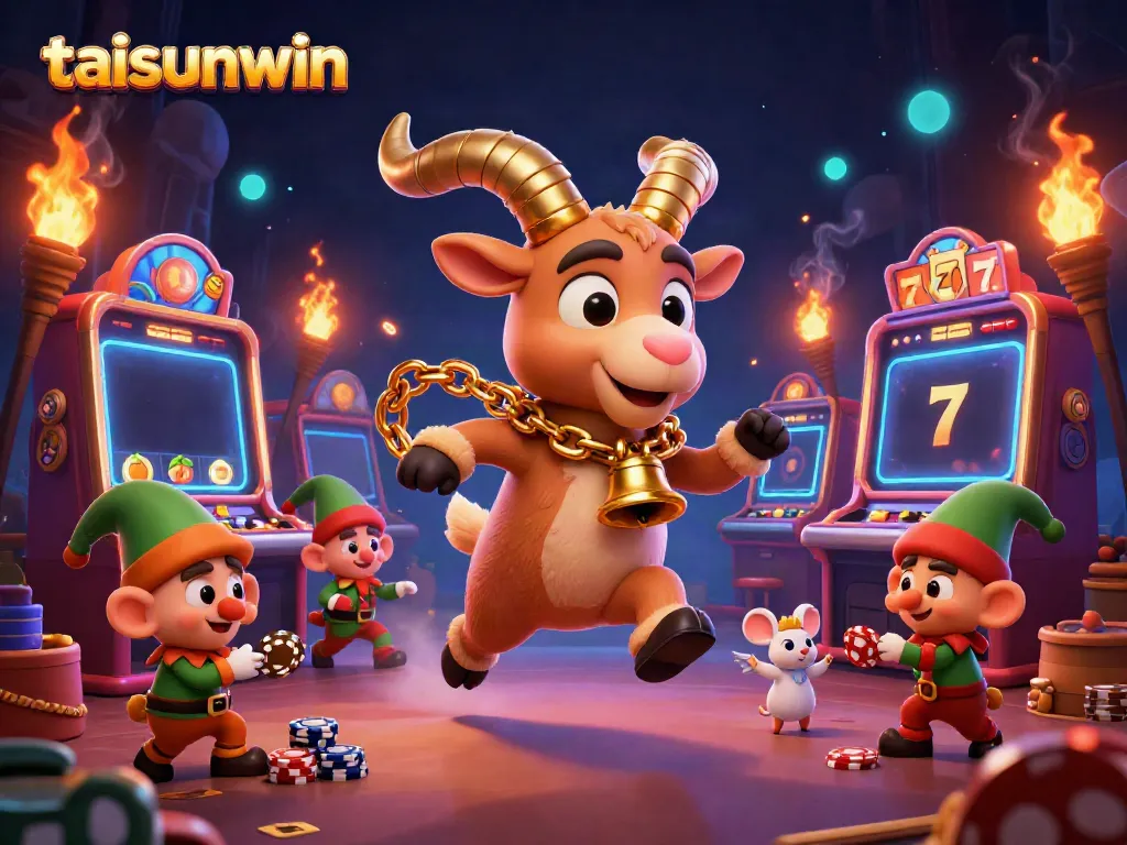 Experience the excitement of taisunwin's vibrant casino with festive characters and dynamic gaming elements.
