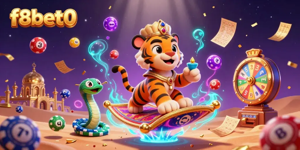 Win big at f8bet0 with thrilling 3D gaming illustration capturing casino excitement.