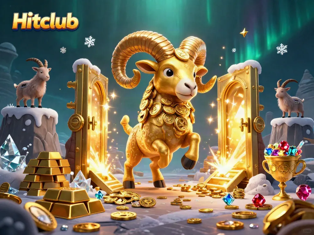 Experience thrilling wins with Hitclub in this vibrant 3D casino illustration showcasing action and excitement.