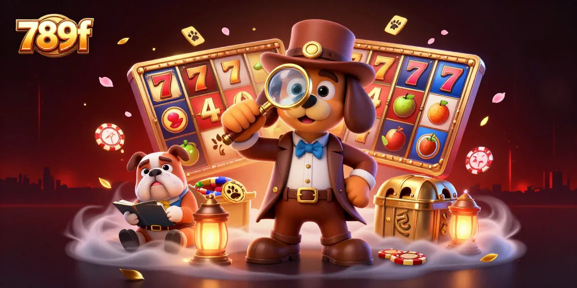 Engage with 789f's thrilling casino experience featuring dynamic slot reels and charming detectives.