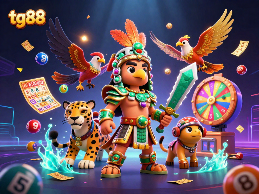 Engage in thrilling lottery action with tg88 as you embrace the excitement of colorful numbered balls and golden prizes.
