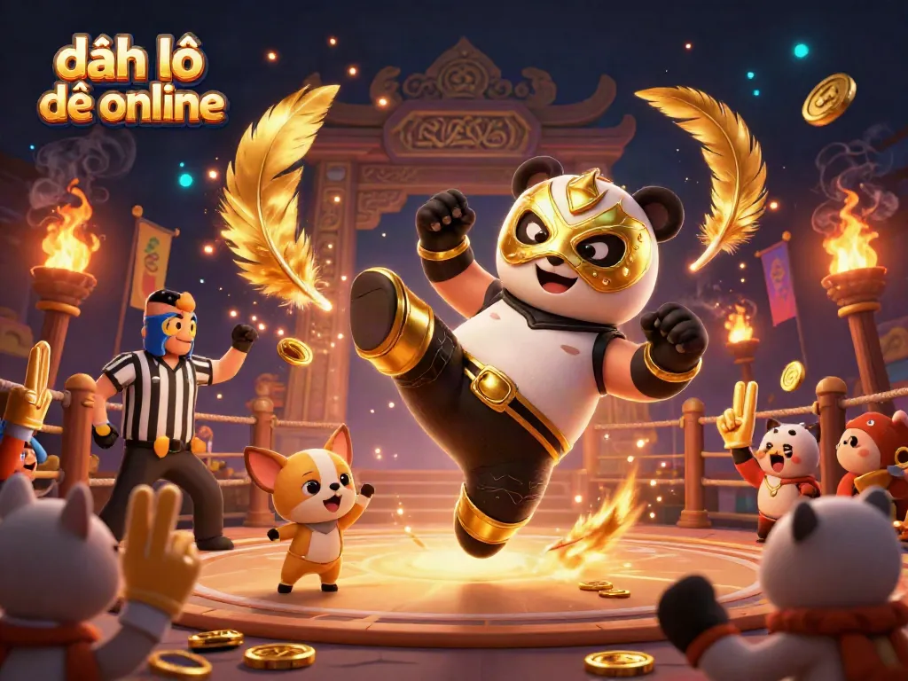 Experience thrilling đánh lô đề online action with a dynamic 3D illustration featuring engaging characters and vibrant casino elements.